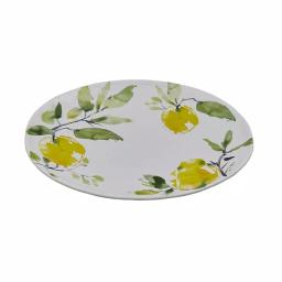 Split P Lovely Lemons Ceramic Serving Platter, 15.5 in. Round Botanical Pattern thumbnail 1