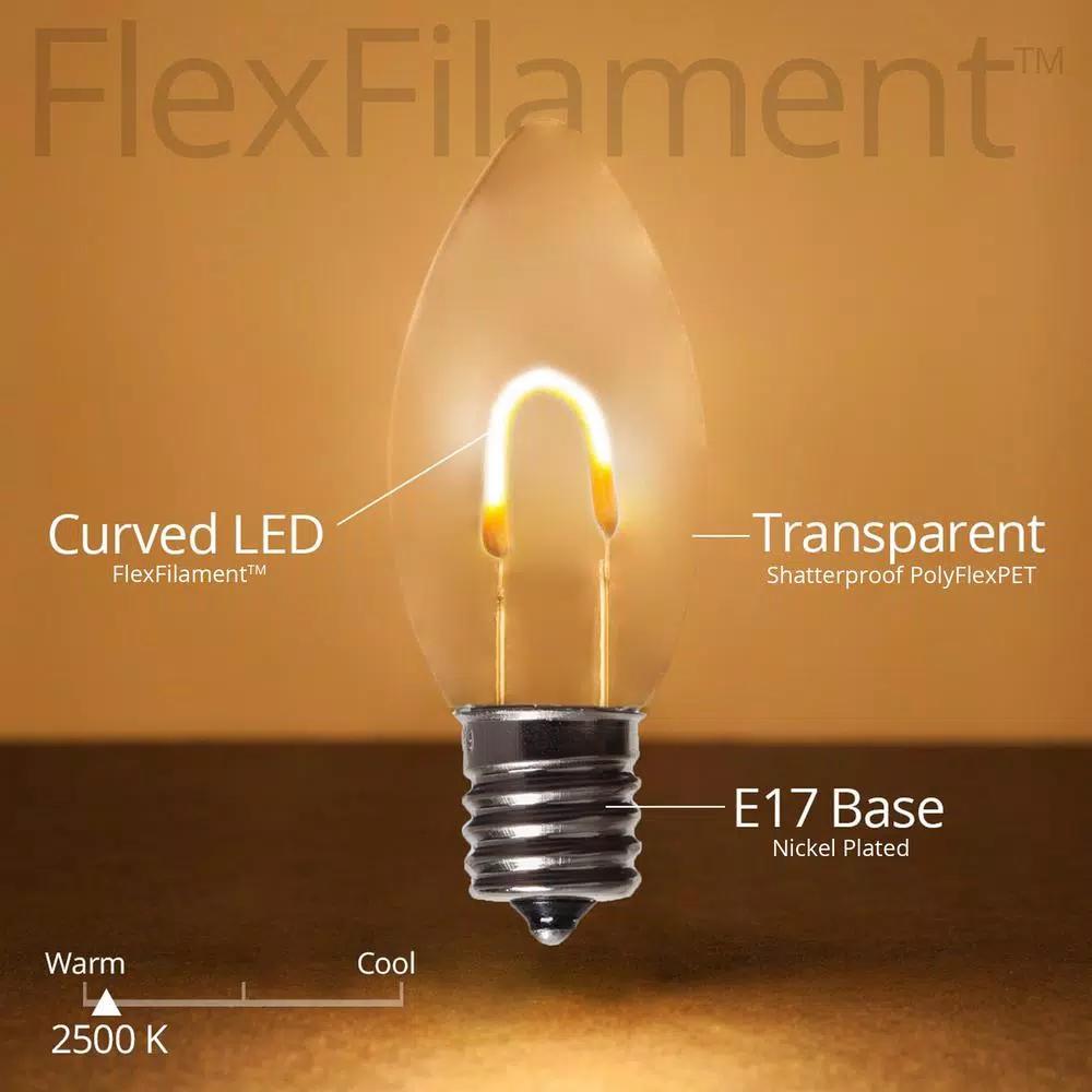 Wintergreen Lighting FlexFilament C9 LED Shatterproof Warm White Vintage Edison Replacement Bulbs (5-Pack)