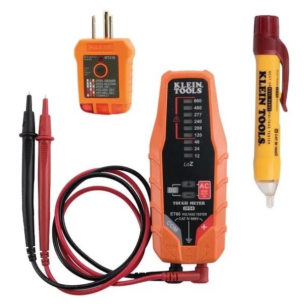 Klein Tools 3-Piece Electrical Tester Set: Non-Contact Voltage, AC/DC Voltage & GFCI Receptacle Tester