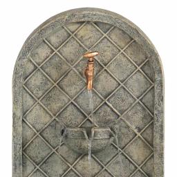 Sunnydaze Decor Messina Resin French Limestone Solar Outdoor Wall Fountain thumbnail 2