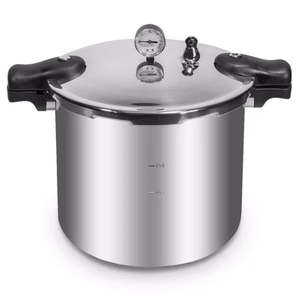 Barton 22 Qt. Aluminum Pressure Canner and Cooker with Built-in Dial Gauge, Compatible with Gas, Electric, and Induction