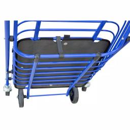 Milwaukee Steel Blue Shopping Cart with Accessory Basket - 50 lb Capacity thumbnail 3