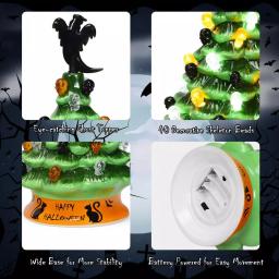 Costway 11.5 in. Green Ceramic LED Haunted Halloween Tree with Ghost and Skeleton Accents thumbnail 5
