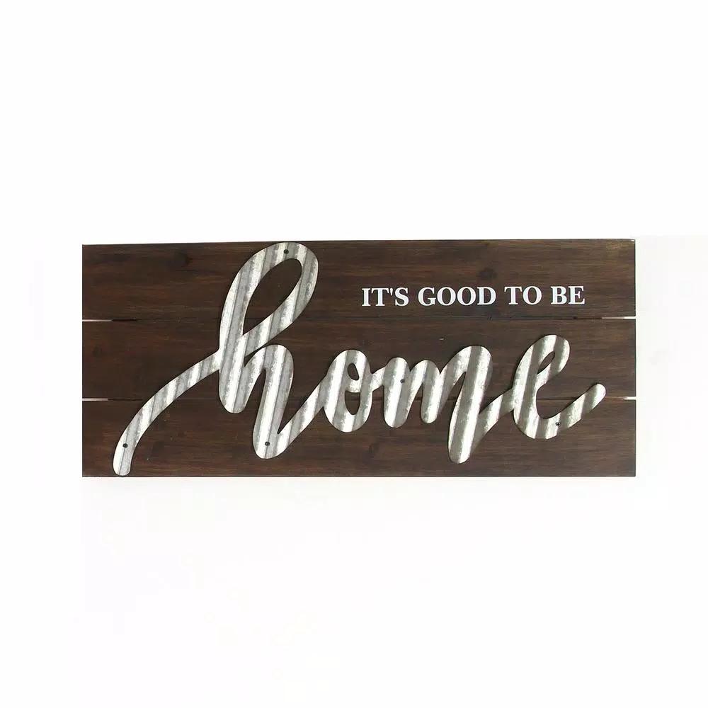 Stratton Home Decor "It's Good to Be Home" Handcrafted Wood Wall Art