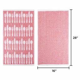 Lavish Home 8-Piece Cotton Kitchen Towel Set - Multi-Color Flatware Pattern Weave thumbnail 2