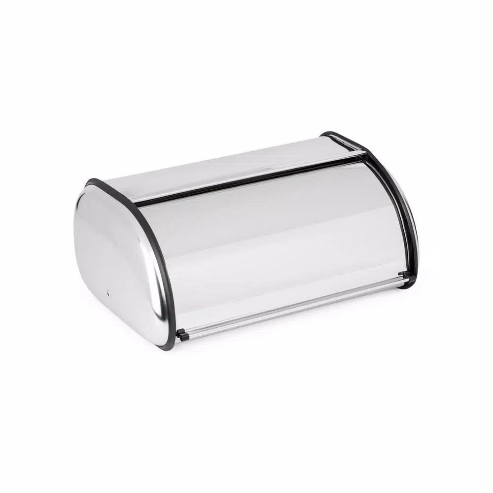 Jiallo Stainless Steel Large Bread Box, Modern Roll-Top Food Storage Container