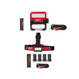Milwaukee REDLITHIUM USB Rechargeable LED Flood Light and Low-Profile Headlamp 2-Pack thumbnail 1