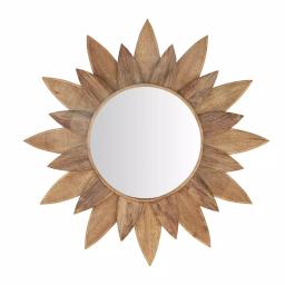 Home Decorators Collection Sunburst Art Deco Accent Mirror, Brown Antiqued Wood, 33.8 in. thumbnail 1