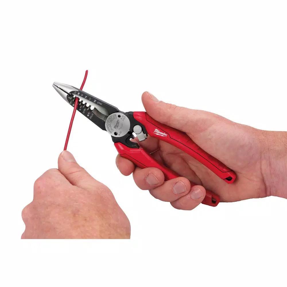 Milwaukee 6-in-1 Electrician Combination Pliers and FASTBACK Utility Knife 2-Pack Set