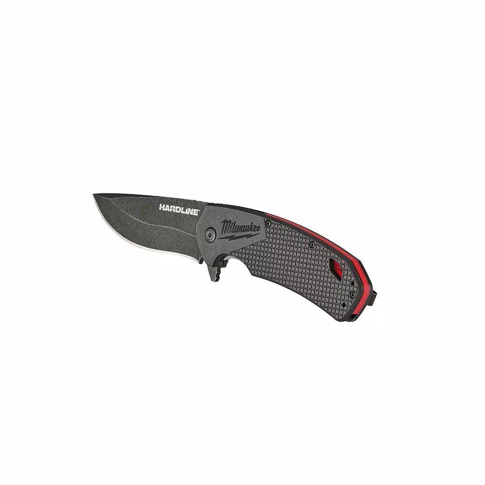 Milwaukee Hardline 3.5 in. D2 Steel Smooth Blade Folding Pocket Knife