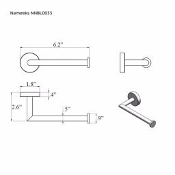 Nameeks Luxury Hotel Wall Mounted Brass Towel Ring in Polished Chrome thumbnail 2