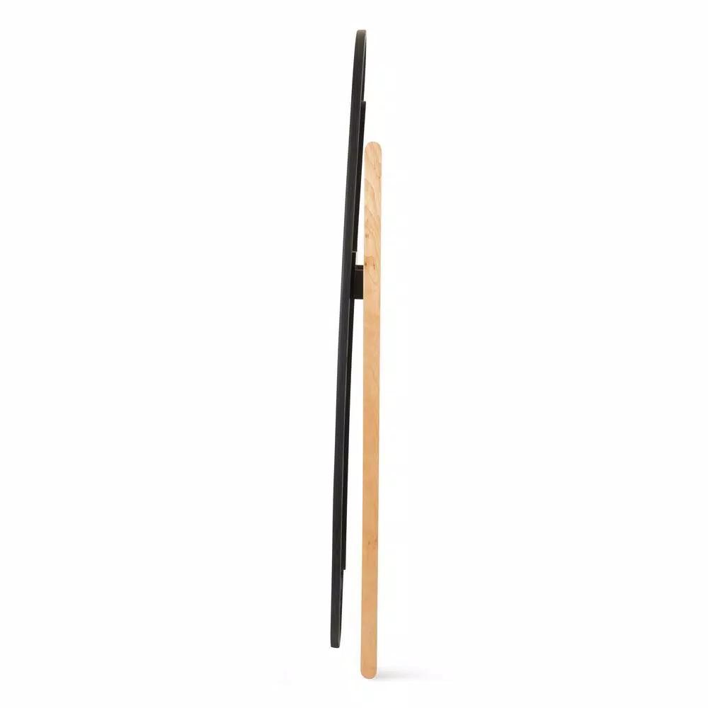 Umbra Modern Black Leaning Floor Mirror with Solid Wood Easel Storage Rack