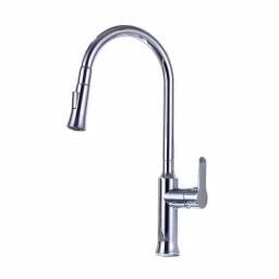 Vanity Art Chrome Single-Handle Pull-Down Kitchen Faucet with 360 Degree Swivel Spout thumbnail 1