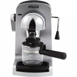 IMUSA 4-Cup Espresso and Cappuccino Maker with Milk Frother, 800W, Grey thumbnail 1