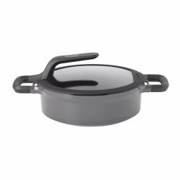 BergHOFF GEM Stay Cool 3.5 qt. Cast Aluminum Nonstick Saute Pan with Glass Lid, Gray thumbnail 1