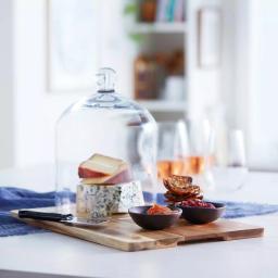 Libbey Acaciawood 5-Piece Cheese Board Serving Set with Glass Dome and Ceramic Bowls thumbnail 2