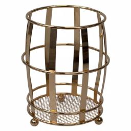 Home Basics Lyon Rose Gold Steel Cutlery Holder with Mesh Bottom and Non-Skid Feet thumbnail 1