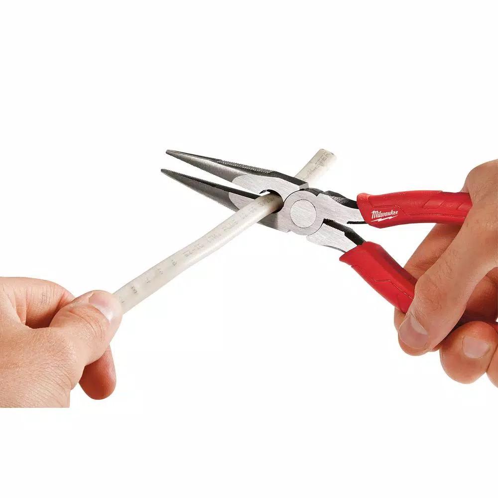 Milwaukee 2-Piece Pliers Set: 9 in. High Leverage Lineman's & 8 in. Long Nose Pliers
