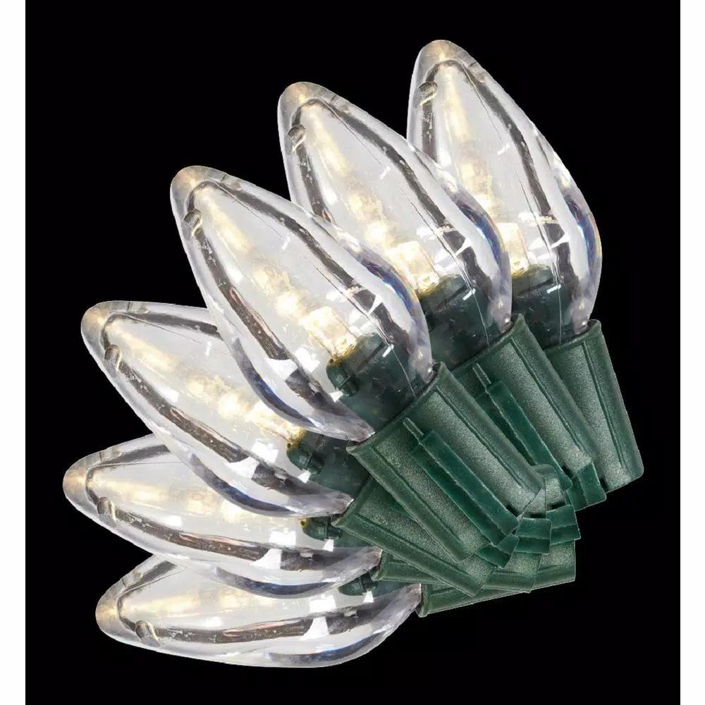 Home Accents Holiday Super Bright C9 LED Warm White Christmas String Lights, 50-Light Constant-On Set (Pack of 6)