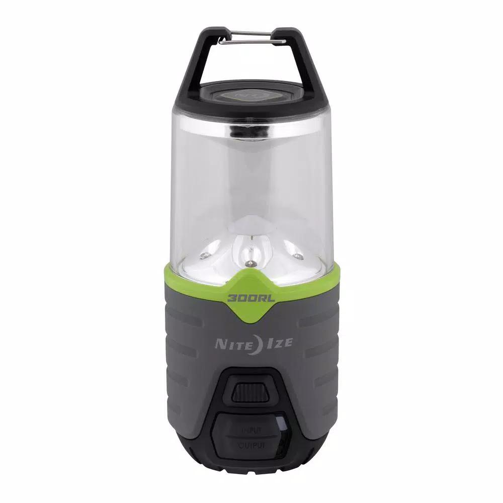 Nite Ize Radiant 300 Lumens Rechargeable LED Lantern with USB Power Bank and Carabiner Handle