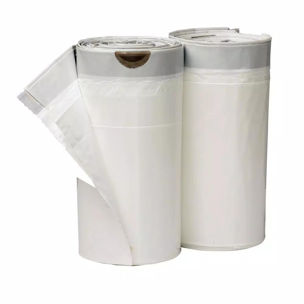 HDX 18 Gallon White Kitchen and Compactor Drawstring Trash Bags, 60-Count