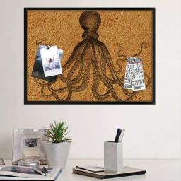 WallPops Black Ink Printed Octopus Cork Memo Board with Black Frame thumbnail 2