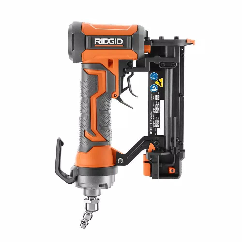 RIDGID 23-Gauge 1-3/8 in. Headless Pin Nailer with 50 ft. Lay Flat Air Hose Kit