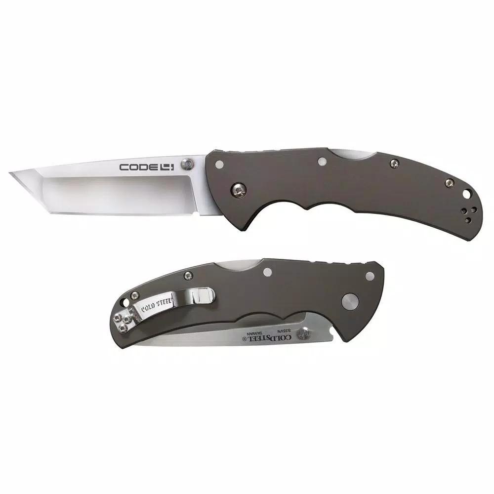 Cold Steel Code 4 3.5 in. Tanto S35VN Folding Knife, Plain Edge