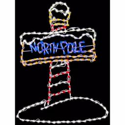 Fraser Hill Farm 48 in. North Pole Christmas LED Light Sculpture thumbnail 1