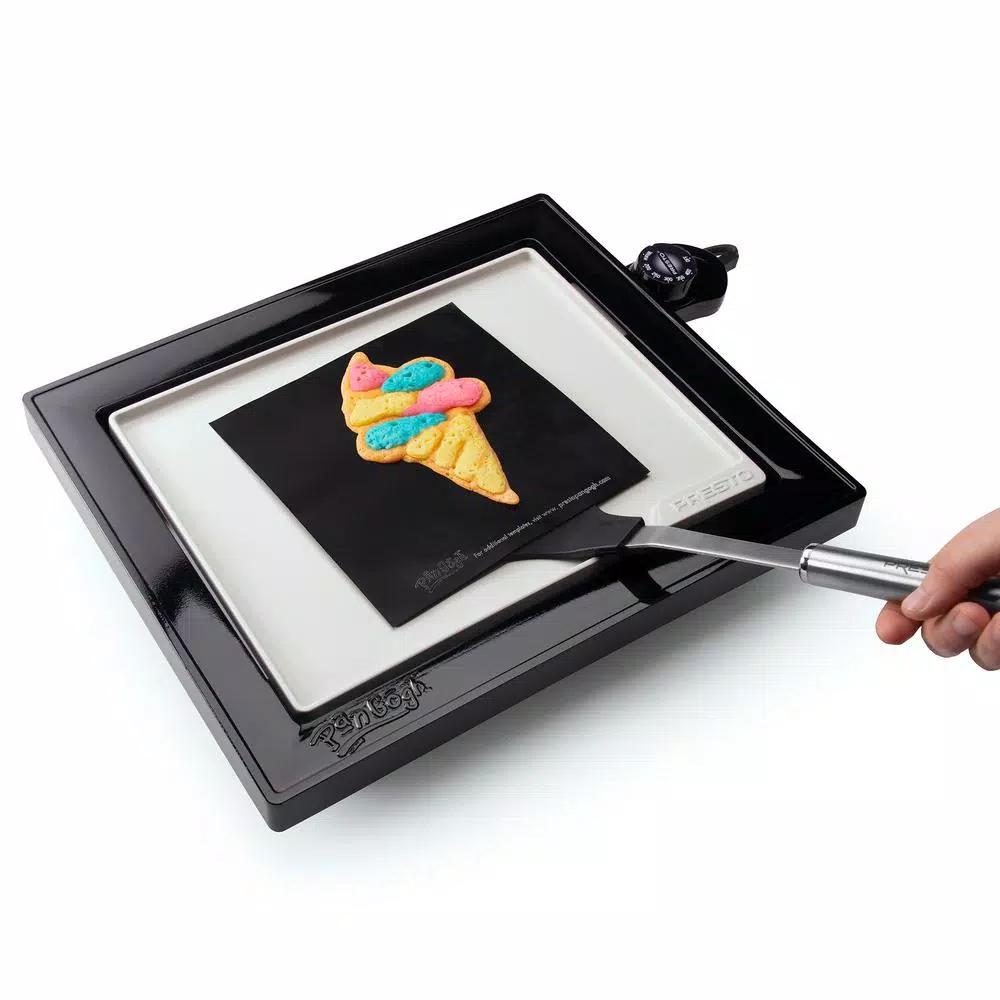 Presto PanGogh Electric Griddle Pancake Art Kit, 112.5 sq. in. Non-Stick Square Griddle with Batter Bottles