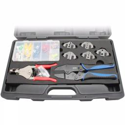 Aven Deluxe Crimping Tool Kit with 5 Quick-Change Dies, Wire Stripper and 148-Piece Connector Set thumbnail 1