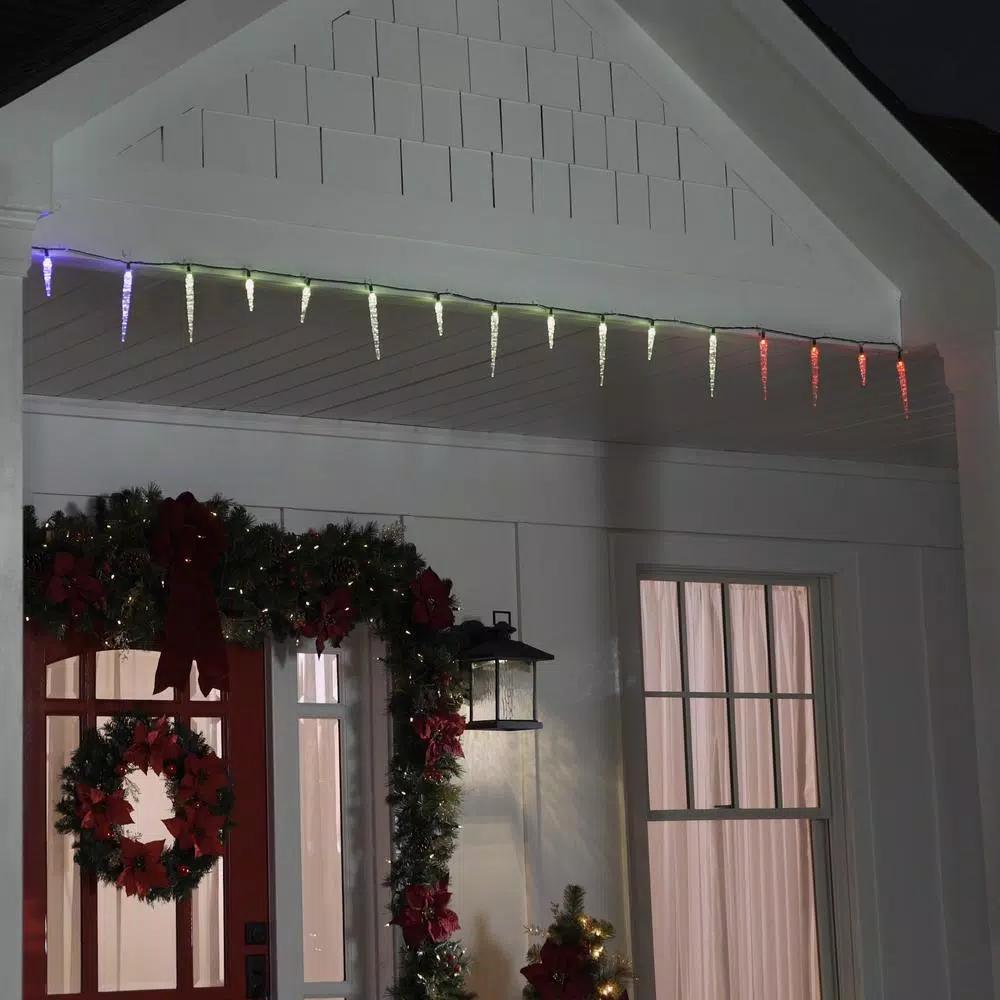 Novolink 25-Light Wi-Fi RGB Color-Changing LED Icicle String Lights, Works with Alexa & Google Home