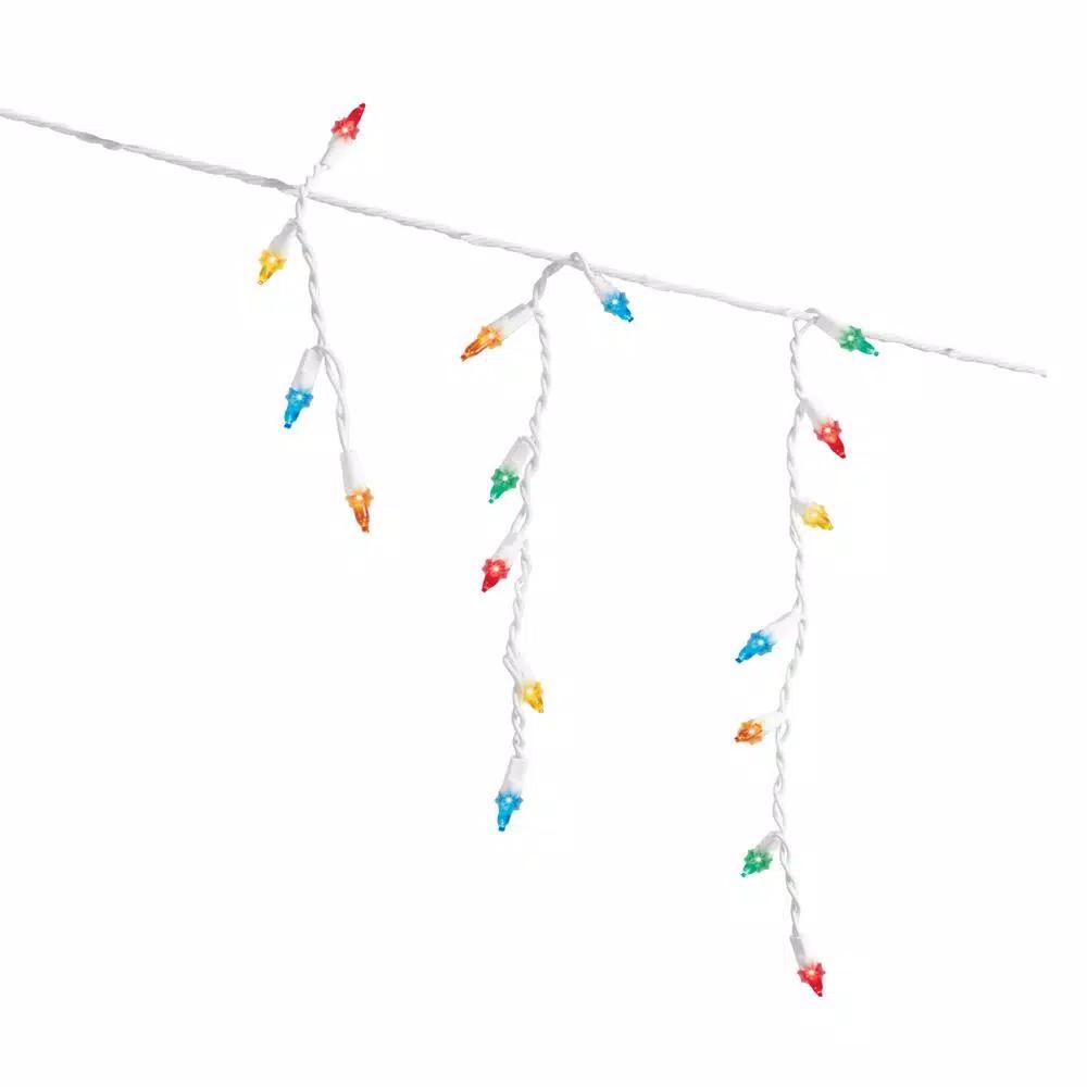 Home Accents Holiday 300-Light Multi-Color Smooth LED Mini Icicle Lights, 4-Pack Set