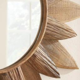 Home Decorators Collection Sunburst Art Deco Accent Mirror, Brown Antiqued Wood, 33.8 in. thumbnail 5