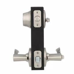 Kwikset Balboa Satin Nickel Exterior Entry Door Lever and Single Cylinder Deadbolt Combo Pack thumbnail 5