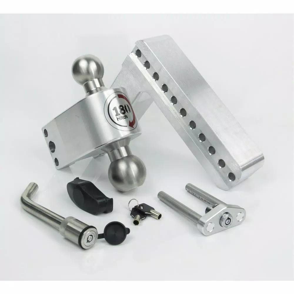 Weigh Safe 180-Hitch Adjustable Aluminum Ball Mount with Keyed Alike Receiver Pin