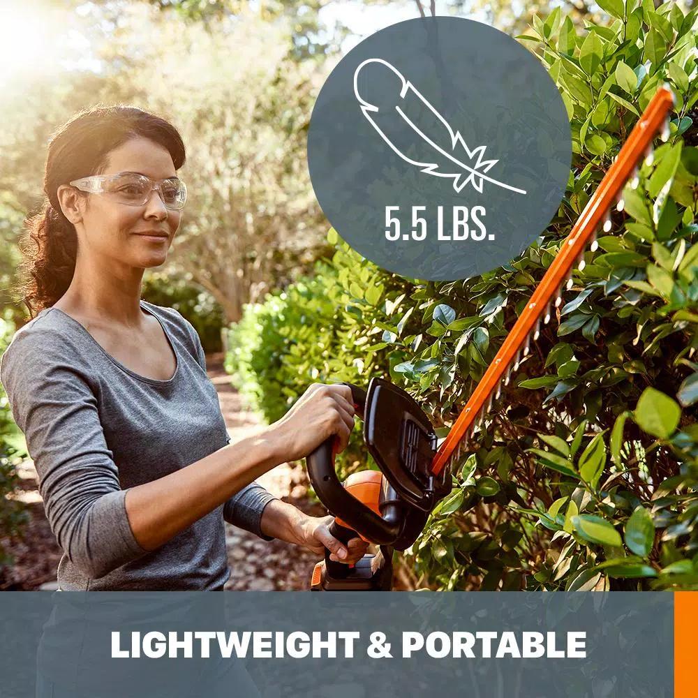 Worx 20V Power Share 22 in. Cordless Hedge Trimmer, 3/4 in. Cutting Capacity (Tool Only)