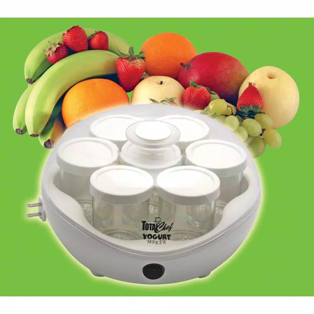 Total Chef 42 oz. Yogurt Maker with 7 Glass Containers, White