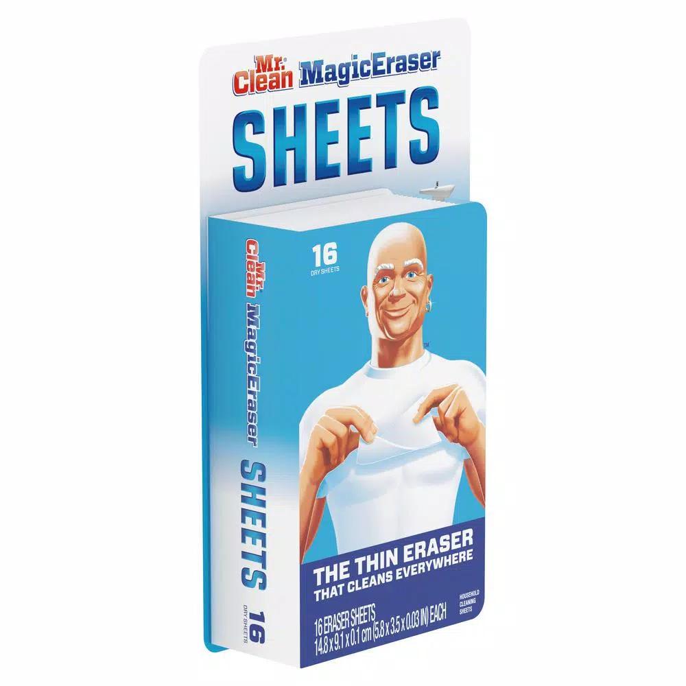 Mr. Clean Magic Eraser Thin Cleaning Sheets, Disposable Scouring Sponge, 16 Count