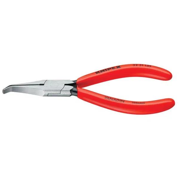 KNIPEX 5-1/4 in. Long Nose Relay Adjusting Pliers, Angled with Flat Tips