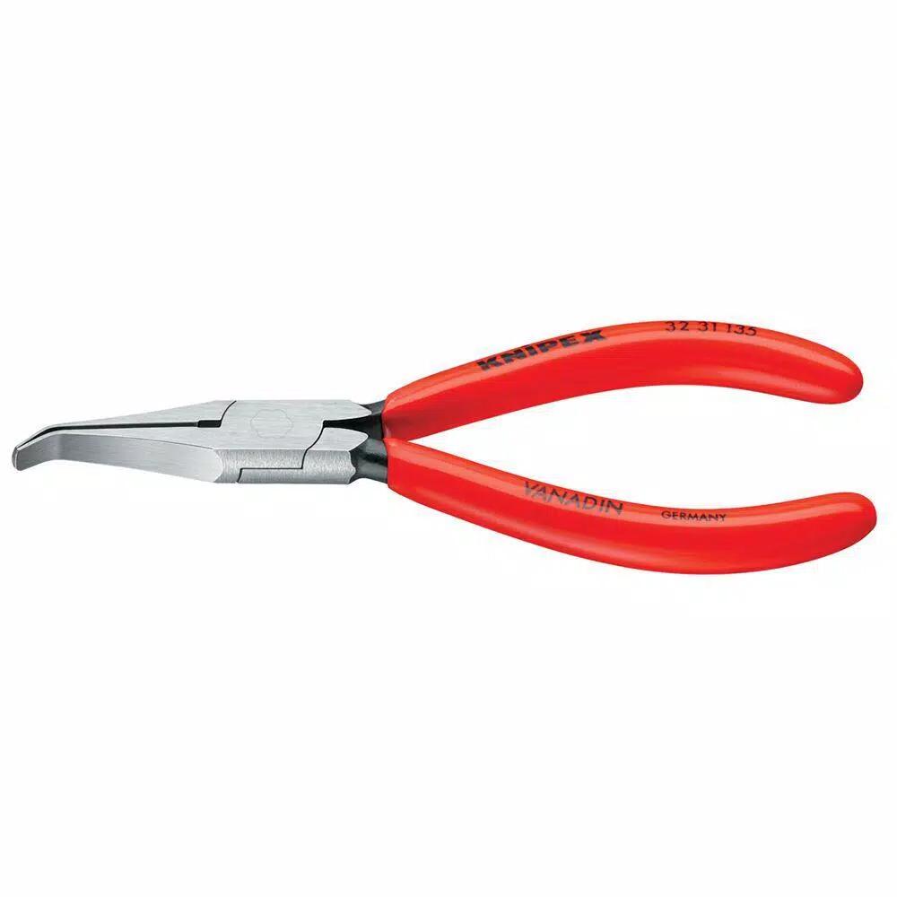 KNIPEX 5-1/4 in. Long Nose Relay Adjusting Pliers, Angled with Flat Tips