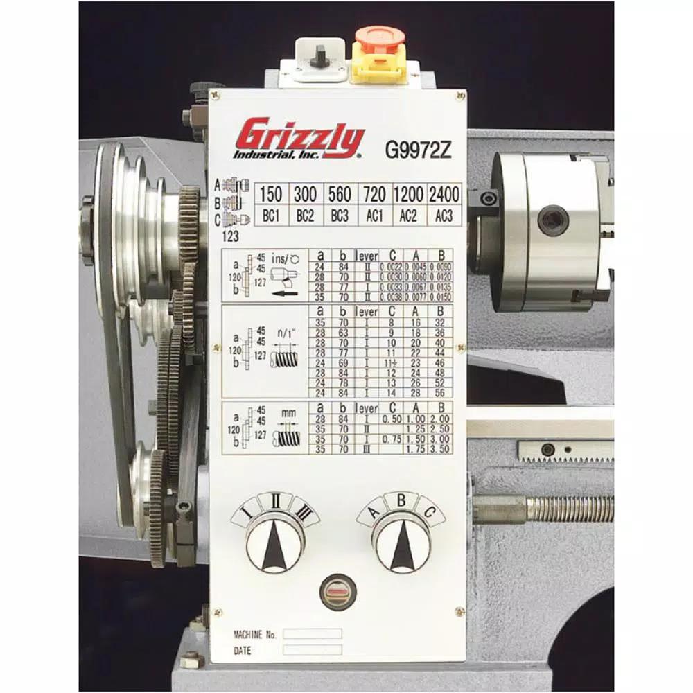 Grizzly Industrial 11 in. x 26 in. Bench Lathe with Gearbox, 1 HP Motor
