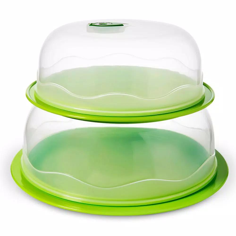Ozeri INSTAVAC Ready-Serve Domed Food Storage Container Set, 4-Piece BPA-Free Vacuum Seal Nesting Set