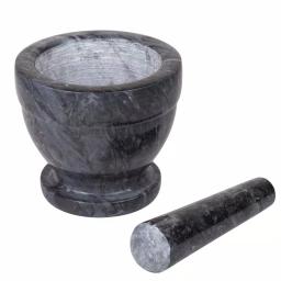 Creative Home Natural Black Marble Mortar and Pestle Set, 5-1/4 in. Stone Grinder for Spices and Herbs thumbnail 3