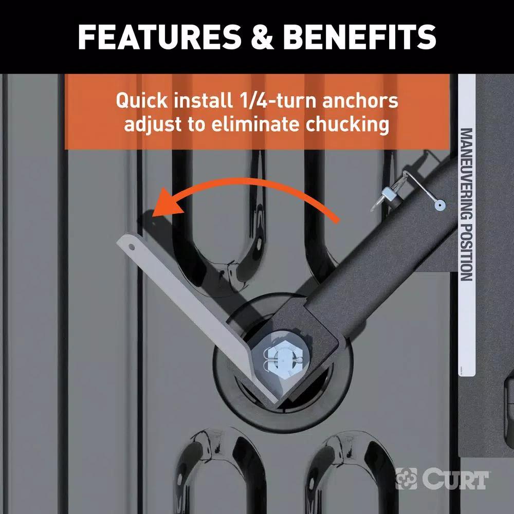 CURT A20 5th Wheel Hitch with R20 Roller and Ram OEM Puck System Adapter, 20,000 lbs. Capacity