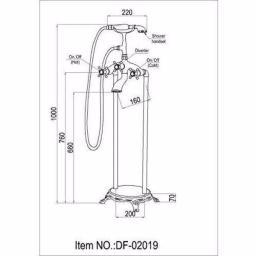 Vanity Art 40 in. Freestanding Single-Handle Claw Foot Tub Faucet with Hand Shower, Brushed Nickel thumbnail 6