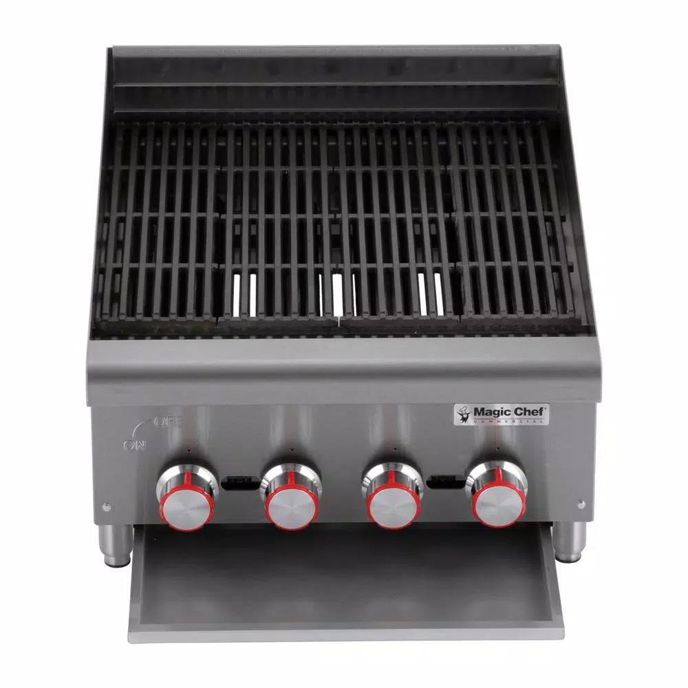 Magic Chef 24 in. Commercial Countertop Radiant Char Broiler, Stainless Steel