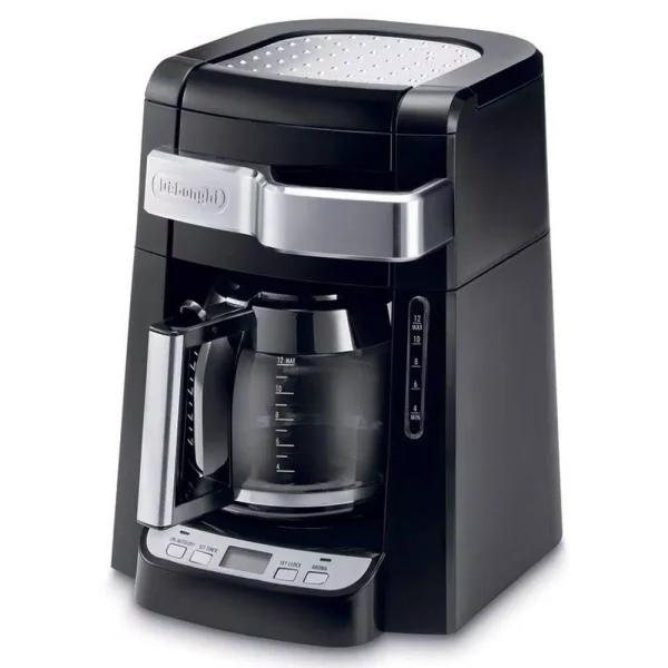 DeLonghi De'Longhi 12-Cup Drip Coffee Maker with Glass Carafe, Front Access Design, and Programmable Timer - Black