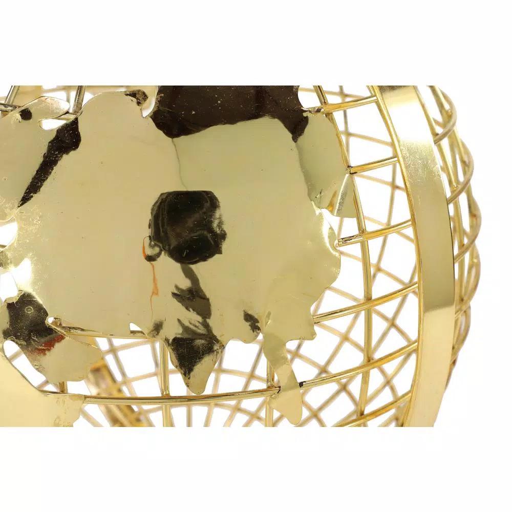 LITTON LANE 25 in. Gold Metal Spinning Decorative Globe with Hammered Topographical Design