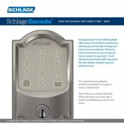 Schlage Encode Smart WiFi Deadbolt with Alarm, Satin Nickel thumbnail 4